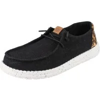 Hey Dude HEY DUDE Wendy Wildcat Damen Schlupfsneaker schwarz lepard Textil - Slipper Wechselfußbett