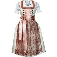 Alpenmärchen Dirndl Kinderdirndl Juna in weiß und rosa - ALM-K802