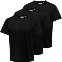 ONLY & SONS Rundhalsshirt ONSJEFF REG SS TEE 3-PACK OTL (Packung, 3-tlg)