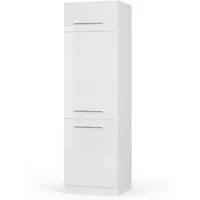 Vicco Kühlumbauschrank Fame-Line, Weiß Hochglanz/Weiß, 60 cm (1-St)