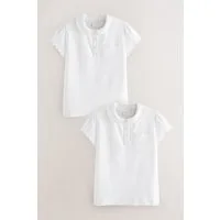 Next Poloshirt Jersey-Poloshirts mit Bogenkantendesign, 2er-Pack (2-tlg)