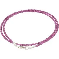 Lebensquelle Plus Kette ohne Anhänger Rubin 2 mm Perlenkette facettiert, 45 cm + Silberverschluss