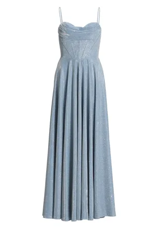 hey kyla - Schimmerndes Abendkleid mit Drapierung sky blue