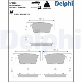 Delphi Bremsbel?ge hinten Hyundai Staria 2,2