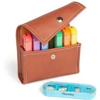 omeo Pillendose Pillendose Wochenspender im Etui 7 Tage Tablettenbox