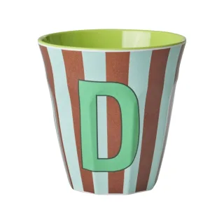 Rice Melamin Becher Buchstabe D / Streifen / Blau 250ml