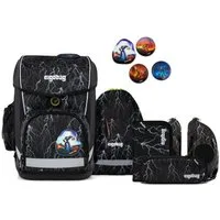 ergobag Schulranzen Cubo Light (5tlg., inkl. Federmäppchen, Schlamperrolle, Sportbeutel und Kletties)