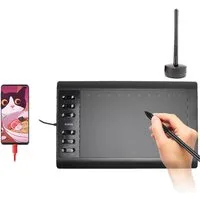 KINSI Digitales Grafiktablett mit Stift,Grafisches Handzeichenbrett Grafiktablett (für Zeichnen,Lernen & Arbeiten,präzises digitales Skizzieren)