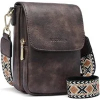LuxusKollektion Handytasche Umhängetasche Damen Leder Handytasche Kartenfächer Kaffeefarbe-3344