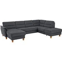 Home affaire Wohnlandschaft Palmera U-Form, B: 308 cm, große Stoff + Leder Auswahl, optional Schlaffunktion & Bettkasten, Federkern, XXL-Wohnlandschaft
