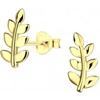 ALEXANDER YORK Paar Ohrstecker BLATT in Gold, 2-tlg. (Ohrstecker), 925 Sterling Silber