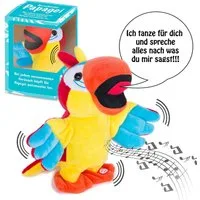 all Kids United Kuscheltier ALL KIDS UNITED GefülltTanzen & Sprechen Papagei, Papagei Plüschfigur (Plüschtier, Singendes Stofftier), Spricht nach, Spielt Melodie & flattert