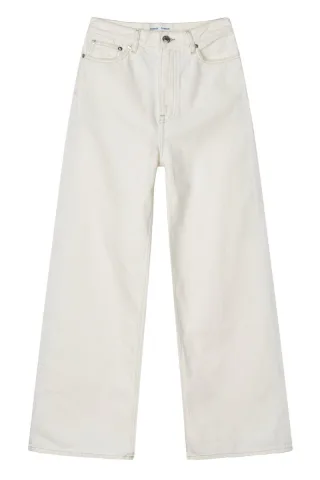samsøe & samsøe - Wide Leg Jeans - SAREBECCA beige/weiß - Gr. - 32