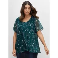 Sheego T-Shirt T-Shirt Kurzarm in leichter Chiffonqualität, blickdichtes Untershirt
