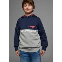 KangaROOS Kapuzensweatshirt Colorblocking Langarm, mehrfarbig, mit Logodruck, aus Baumwolle