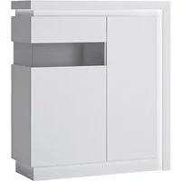 Lomadox Highboard LYNDHURST-129, 108 cm breit, in weiß Hochglanz, B/H/T ca. 108/124/42 cm