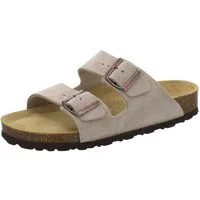 AFS-Schuhe 210074 Zweischnaller Pantolette für Damen mit Fußbett, bequeme Sandalen aus Leder