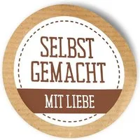 itenga Aufkleber itenga 50 x Etikett rund 4cm selbstgemacht mit Liebe Sticker