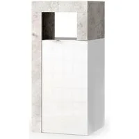 welltime Unterschrank Hamburg Höhe 78 cm, Breite 35 cm, Badkommode mit 1 Tür, Badezimmerschrank, dekorativer Rahmen, offenes Fach, Metallgriff