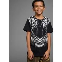 KIDSWORLD T-Shirt Mit großem Druck: WHITE TIGER Kurzarm, Basic-Passform, bedruckt, Rundhalsausschnitt