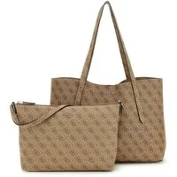 Guess Umhängetasche GUESS Shopper Handtasche Brenton Latte Logo (1, 1-tlg., 1)