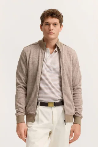Bugatti Herren Sweatjacke im Jaquard-Design Modern Fit