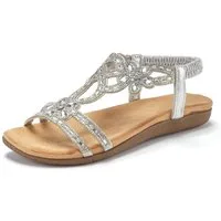 Vivance Sommerschuh, offener Schuh, Sandalette, Sandale mit elastischen Riemen & eleganten Glitzersteinen VEGAN