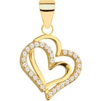 Goldene Hufeisen Kettenanhänger Kettenanhänger Gold Herz 925 18K vergoldet mit Zirkonia Anhänger, 925 Sterling Silber Goldschmuck für Damen
