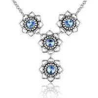 LUISIA® Kette mit Anhänger Halskette "Leandra" mit Herzblüten mit Swarovski® Elements (inkl. Schmuckbox)