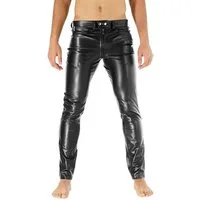 BOCKLE Lederhose Bockle® PUSH-STRAP FAUX GAY-ZIP Kunst Lederhose Lederjeans