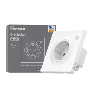 SONOFF WS01TPF-E Orb Socket Matter Over WiFi EU Smart Wall Socket Type-F Smart Energy Insights Intelligent Overload Prot