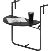 Woltu Balkonhängetisch (1-St), Klapptisch zum Hängen, mit 3 Höhenverstellbar, Schwarz