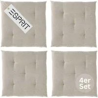 Esprit Stuhlkissen NEEDLESTRIPE Sitzkissen, 40 x 40 cm - 4er Set in Braun