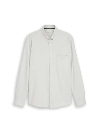 Tom Tailor - Regular Fit Hemd aus Baumwolle white based green structure - Gr. - XXXL