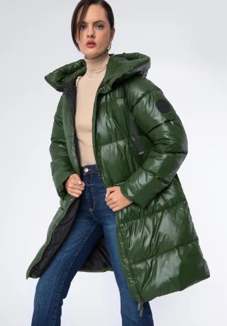 Wittchen Damen Oversize-Steppmantel Grün Nylon