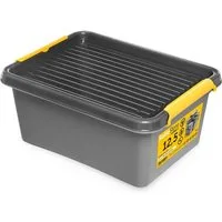 KONZEPT Aufbewahrungsbox mit Deckel, Stapelbox aus hochwertigem Kunststoff (12L - ‎40 x 30 x 16,5 cm)