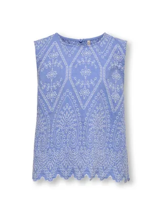 KIDS ONLY - KOGTULUM EMB SL TOP WVN Blue Bonnet - Gr. - 146