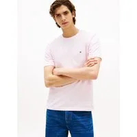 Tommy Hilfiger T-Shirt ESSENTIAL REGULAR FIT SOLID mit Stickerei unifarben, casual, Baumwolle, Rundhals