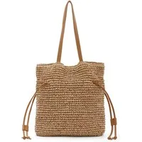 nsihing Handtasche Damen Strohtaschen, Geflochtene Sommer-Handtasche, Strand-Tote