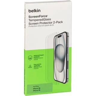 2x1 Belkin ScreenForce Temp.Gl. Displays. iPhone 16/15 OVA143zz