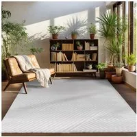 Carpettex Designteppich Skandinavisches Boho Muster, Rechteckig, Höhe: 12 mm, Teppich Wohnzimmer Boho Design Skandinavische Stil Natur Optik