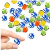 FOUORTUNATE-BEE Dekosteine 100 Glasmurmeln 14 mm, Bunte Spielmurmeln für Kinder und Deko, (100-St), Murmeln für Spiele, Vase, Aquarium und Pflanzendekoration Zuhause