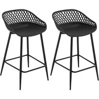 Woltu Barhocker (2 St), mit Metallbeinen, aus PP-Kunststoff, Outdoor Bar Terrasse
