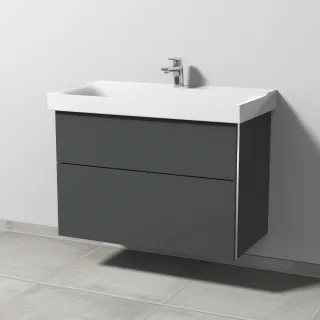 Sanipa 3way Waschtischunterbau zu Geberit Xeno2 Waschtisch mit 2 Auszügen, Anthrazit-Matt BR66122
