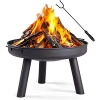 LALAHO Feuerschale Feuerstelle Feuerkorb für Terrasse Tischkamin Garten & Camping, Ø60/70/80 cm Fire Pit Feuerkorb inklusive Feuerhaken