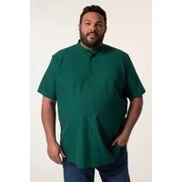 Men Plus Kurzarmhemd Hemd Halbarm Stehkragen Seersucker Comfort Fit