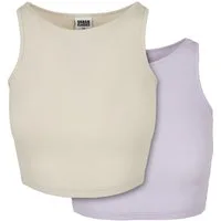 URBAN CLASSICS Tanktop Urban Classics Damen Ladies Cropped Rib Top 2-Pack (1-tlg)