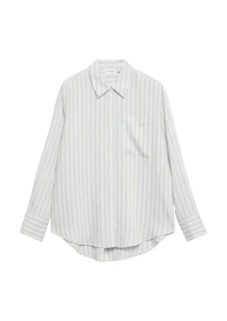 comma - Bluse blau/weiß - Gr. - 44