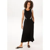 Aniston CASUAL Sommerkleid mit gestreiften Tapes verziertem Oberteil