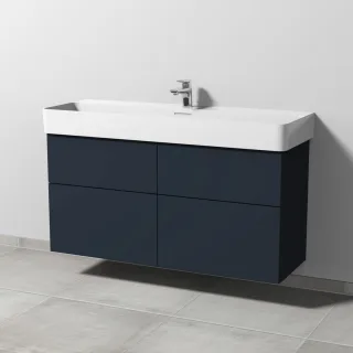 Sanipa 3way Waschtischunterbau zu Laufen VAL Waschtisch mit 4 Auszügen, Marine-Matt SP8251R